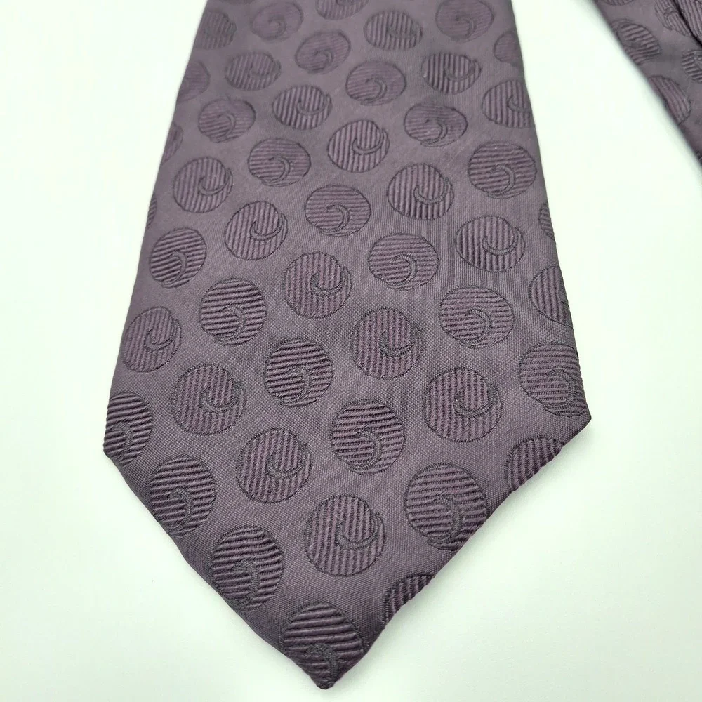Atkinsons Tie 100% Silk Purple Geometric‎ Made in Ireland Necktie